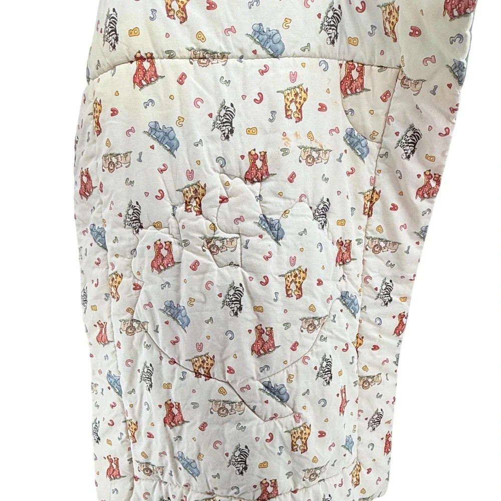 Fisher Price Noahs Ark Boar‎ Animals Red Blue Baby Blanket Kids Quilt Comforter